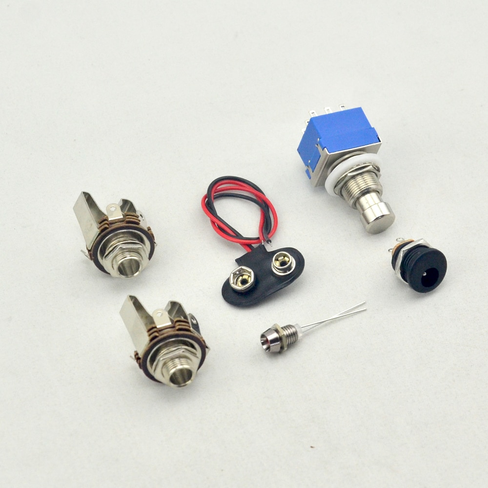Hammond 1590b Behuizing + 3PDT Voetschakelaar + 6.35mm Jack Sockets en meer voor gitaar Pedaal kit project