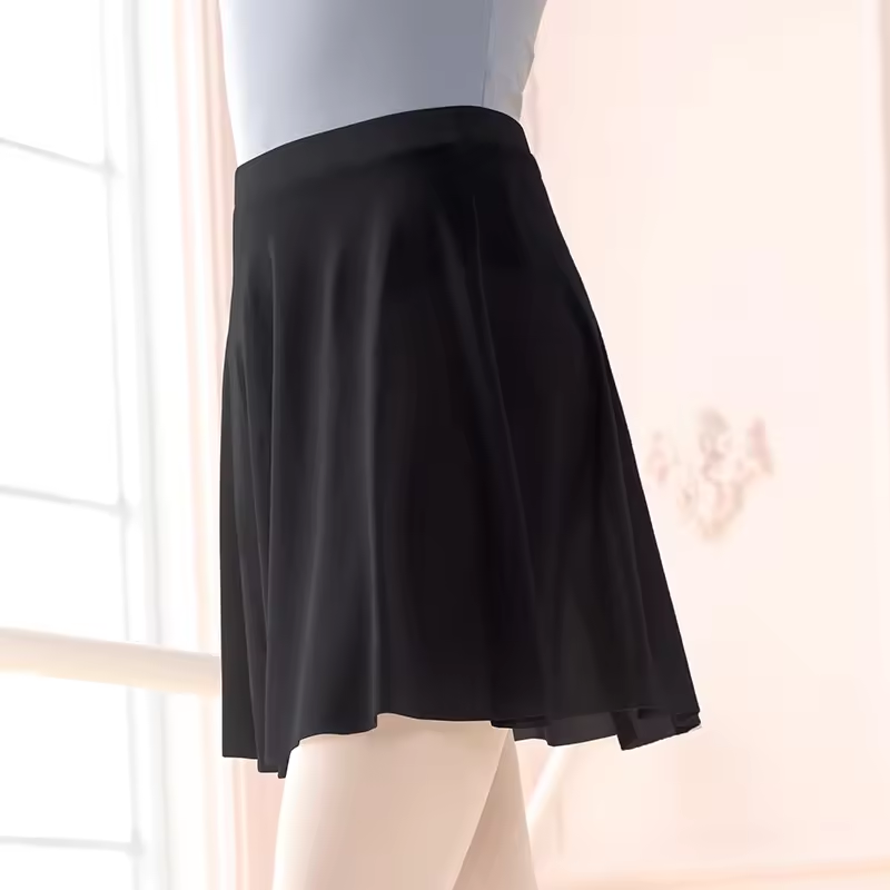 Falda de ballet de malla suave para mujer, faldas de baile negras, ropa de bailarina con cintura elástica, extraíble