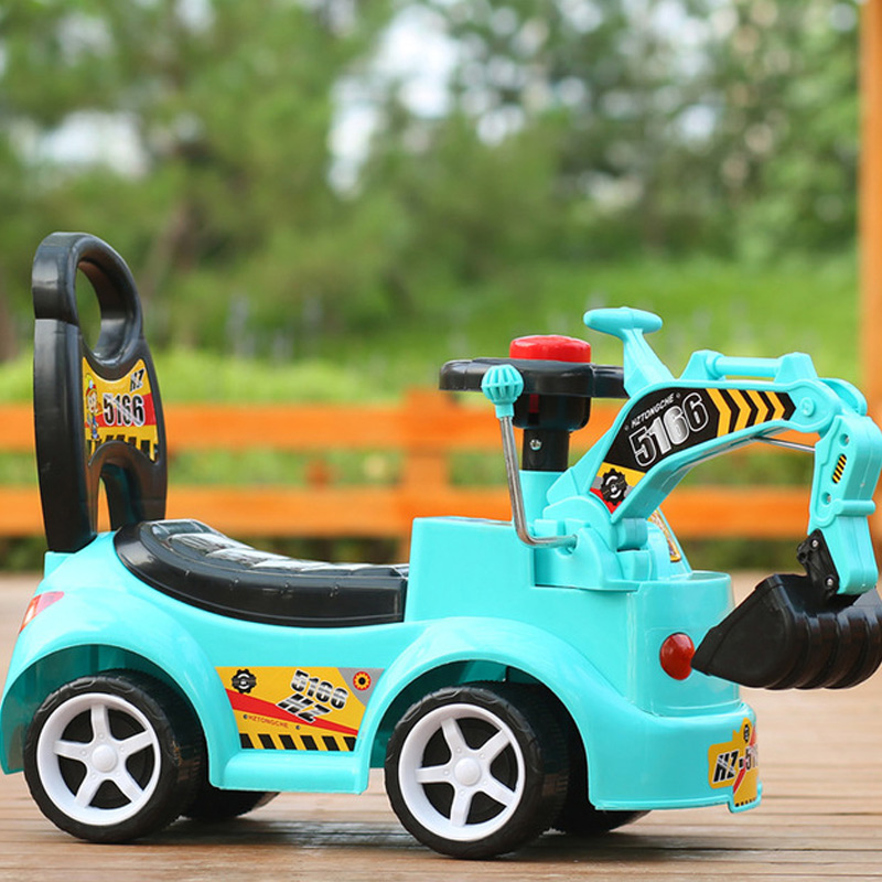 Children&#39;s Excavator RC Car Ride On Toys Balance Walker Simulation Electric Excavator With Music Outdoor Sports Toys for 2-6 Y