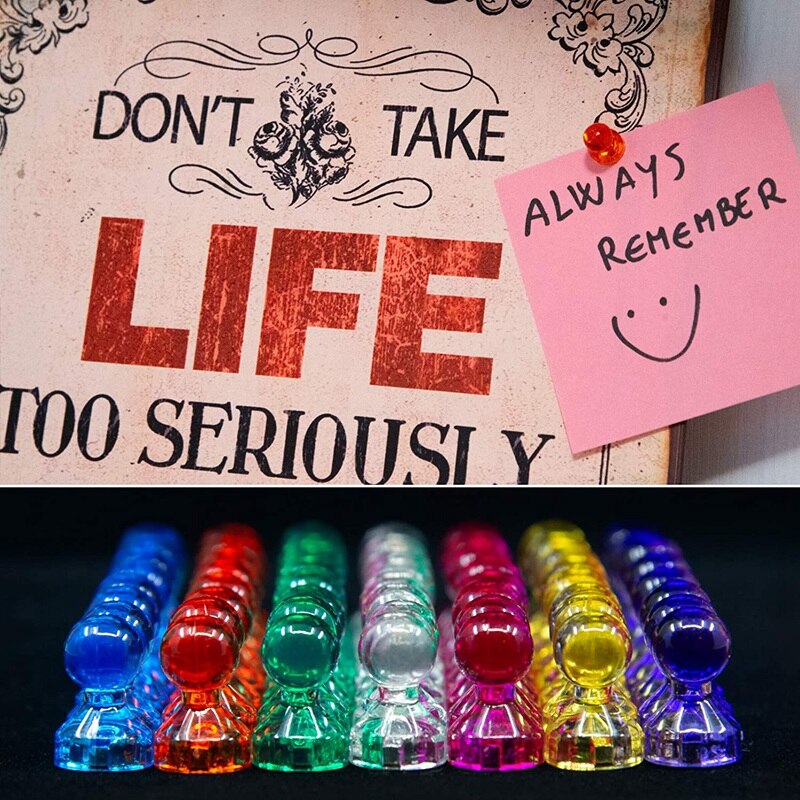 56 Kleurrijke Push Pin Magneten 7 Diverse Kleur Sterke Magnetische Push Pins Perfect Te Gebruiken Als Koelkast Magneten