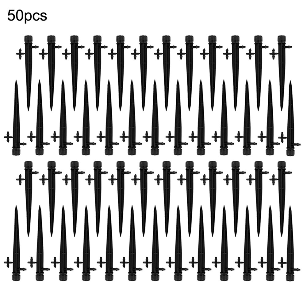 360 Degree Adjustable Garden Water Flow Irrigation Drippers on Stake Emitter Drip Sprinklers Irrigation Accessories 50pcs