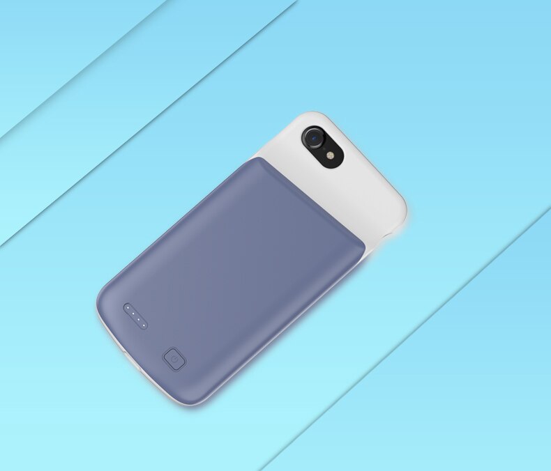 Dünne Silikon stoßfest Batterie Ladegerät Fälle für iPhone 6 6s 7 8 Plus Batterie Energie fallen, batterie Ladung Abdeckung für iPhone: Blau iPh 7 8 Plus