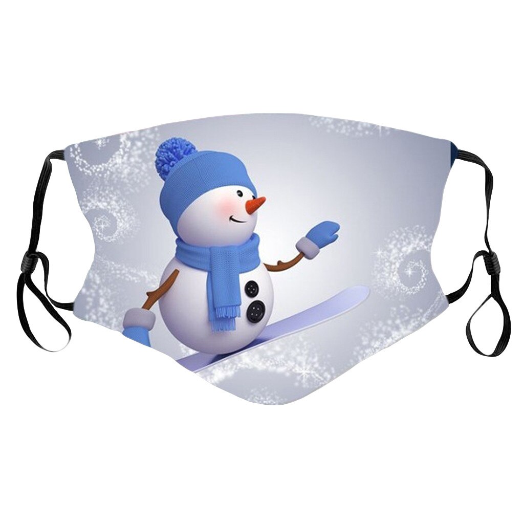 Mund Abdeckung Unisex Weihnachten Schneemann Druck Baseball Kappe Hut Einstellbare Waschbar Winddicht Hut Facecover: B