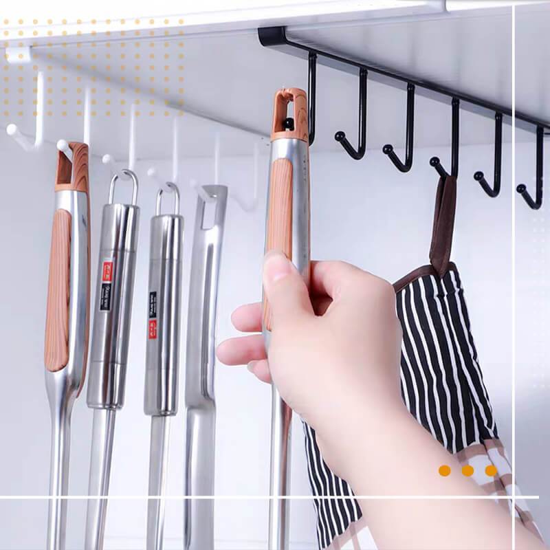 6 haken Metall Gestell Halfter Unter Regal Becher Tasse Schrank Küche Veranstalter Hängen Gestell Halfter Aceessories Werkzeug