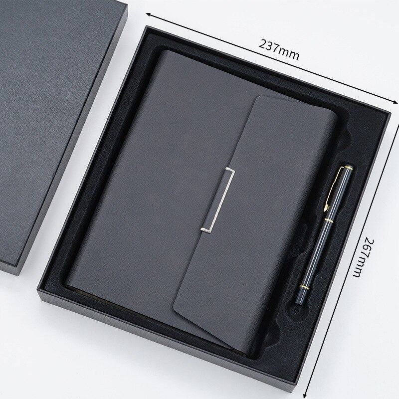 Executive Business A5 Notebook PU Faux Leather Refillable Binder Journal Diary Ruled Lined Paper Pen Holder Card Slots 80 Sheets