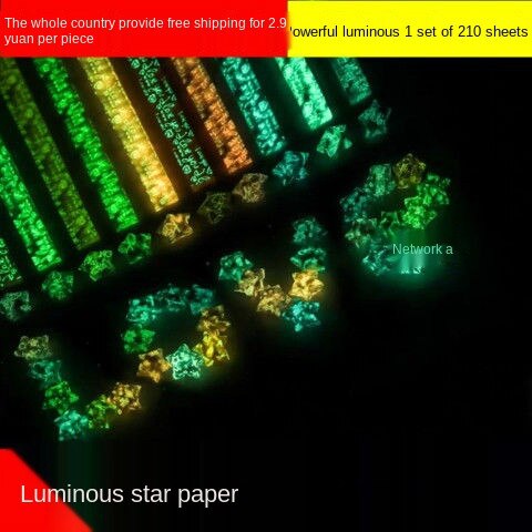 Lighting Star Origami Paper Handmade Mixed Set Craft Paper Folding DIY Crafts Fluorescence Home Decoration Stickers Luck