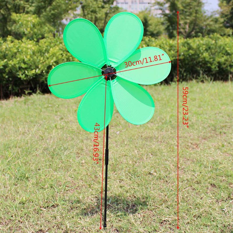¡Novedad! 6 piezas de molino de viento de una sola hilera de seis hojas para decoración de jardines y casas, juguetes para niños
