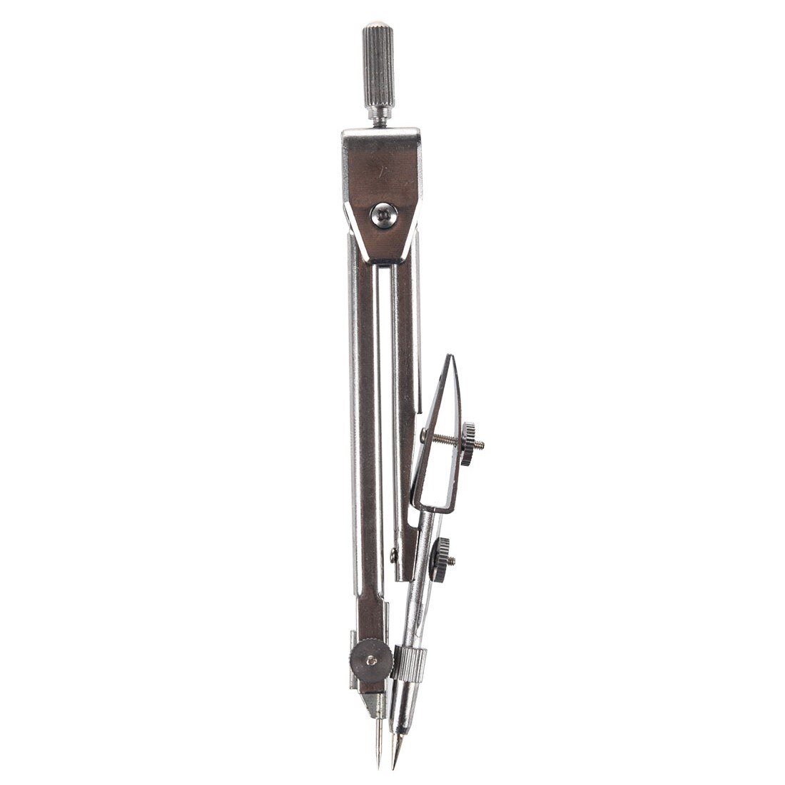 -School Stationery Drawing Tool Silver Tone Metal Drafting Compasses Set