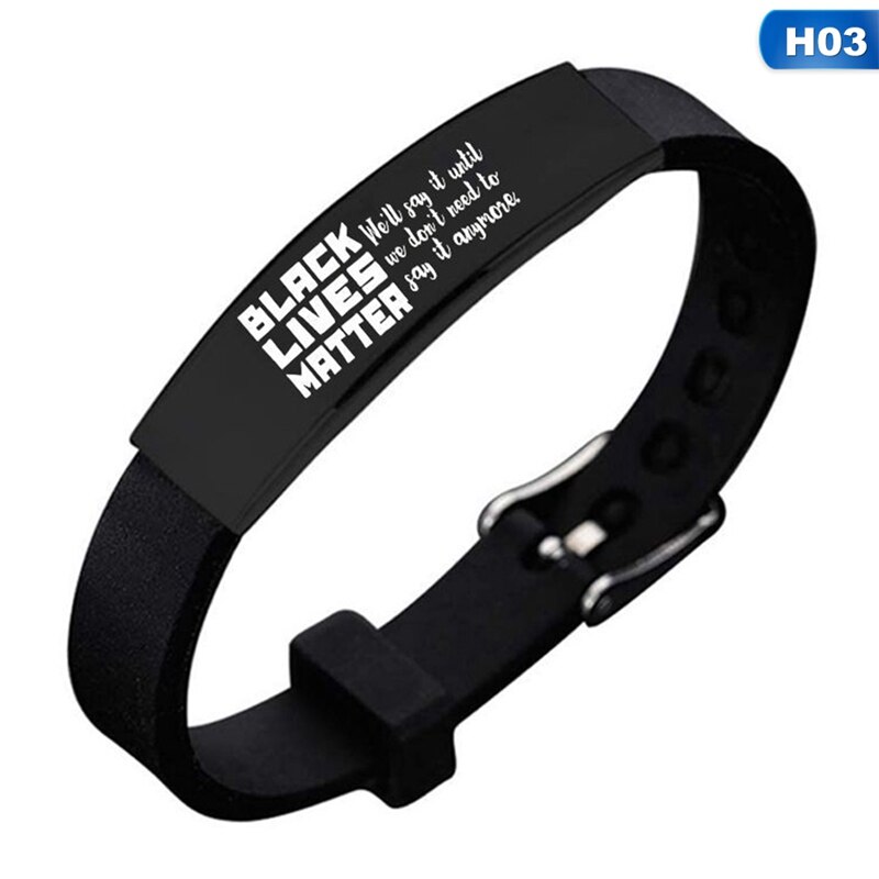 Zwart Leven Kwestie Armband Verstelbare Silicagel Polsbandje: BL5872H03