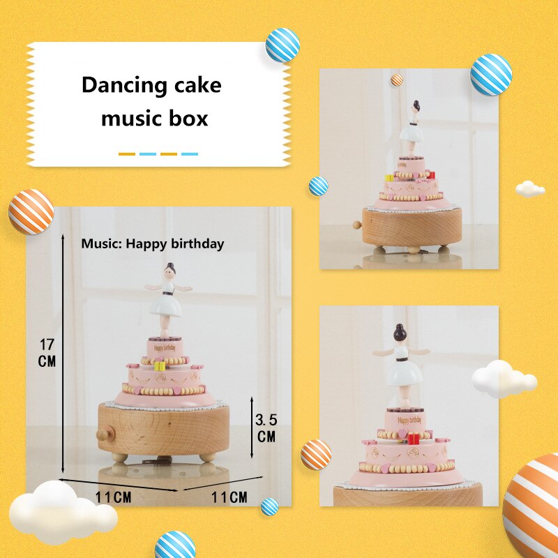 Home Decor Birthday Music Box Music Box Home Decoration Multiple Shapes Music Boxes: Dancing cake