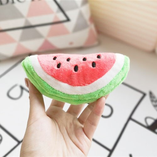 PT016 Cartoon Chew Play Pet Squeaky Puppy Chew Squeaker Quack Sound Doll Toy Simulation Donut Pet Supplies Dog Toys: PT017-yikuai