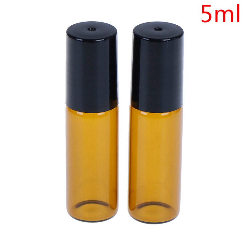 2/5/10 sztuk pusty stal nierdzewna metal bursztyn szkło olejek butelka typu rolka-na fiolki z kulką robić aromaterapii perfum