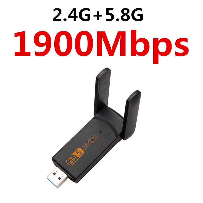 1900Mbps/1200Mbps USB WiFi Adapter 5GHZ USB3.0 WI-FI Adapter Dual Band Wifi Antenna Wireless Receiver for Desktop Laptop: 1900Mbps