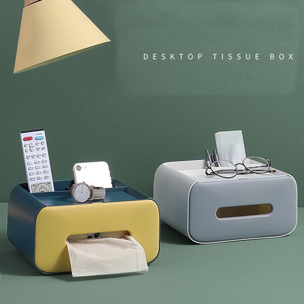 Multifunctional Desktop Organizer Home Remote Control Holder Pencil Scissor Container Tissue Box Storage Boxes