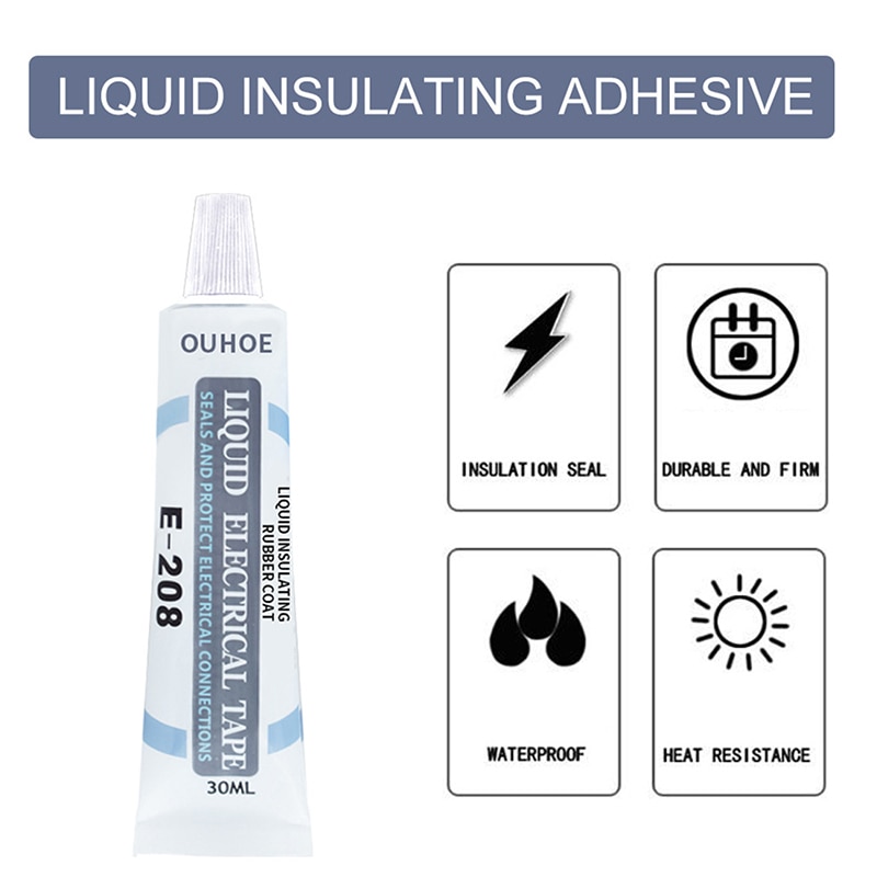 30/125ml Liquid Insulating Tape Repair Rubber Electrical Wire Cable Coat Fix Line Glue Waterproof Seal Temperature Resistant