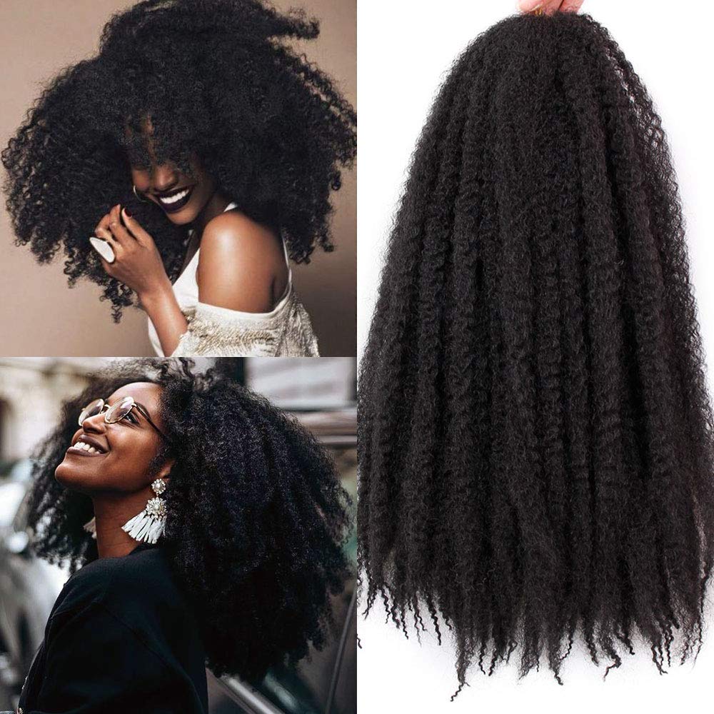 18 Inch Ombre Marley Braids Crochet Hair Crochet Braid Twist Box Afro Synthetic Jumbo Braiding Hair Extensions For Black Women: #1 / 6Pcs/Lot