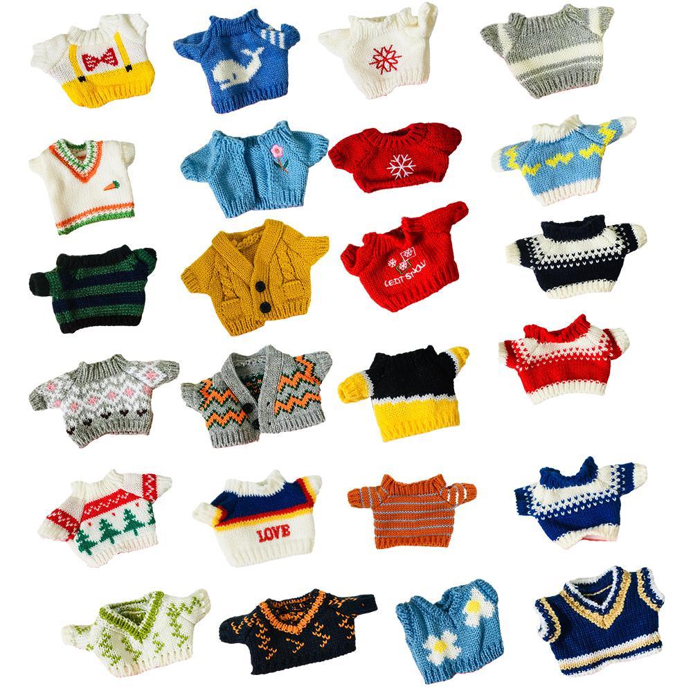 1 sztuk 20cm pluszowe zabawki słodkie ubrania z miękkiej dzianiny sweter zima Vintage dzieci lalki zabawki urodziny prezenty świąteczne akcesoria