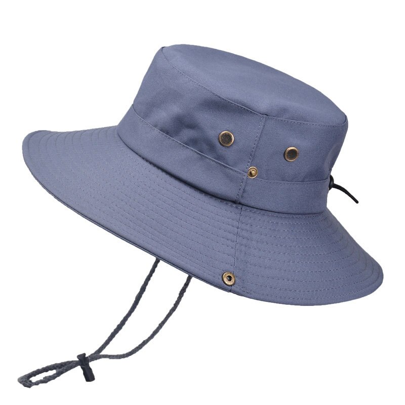 Outdoor Zonnehoed Mannen Bergbeklimmen Grote Rand Ademend Hoed Mannen Zon Bescherming Uv Visser Hoed Cap: Dark gray