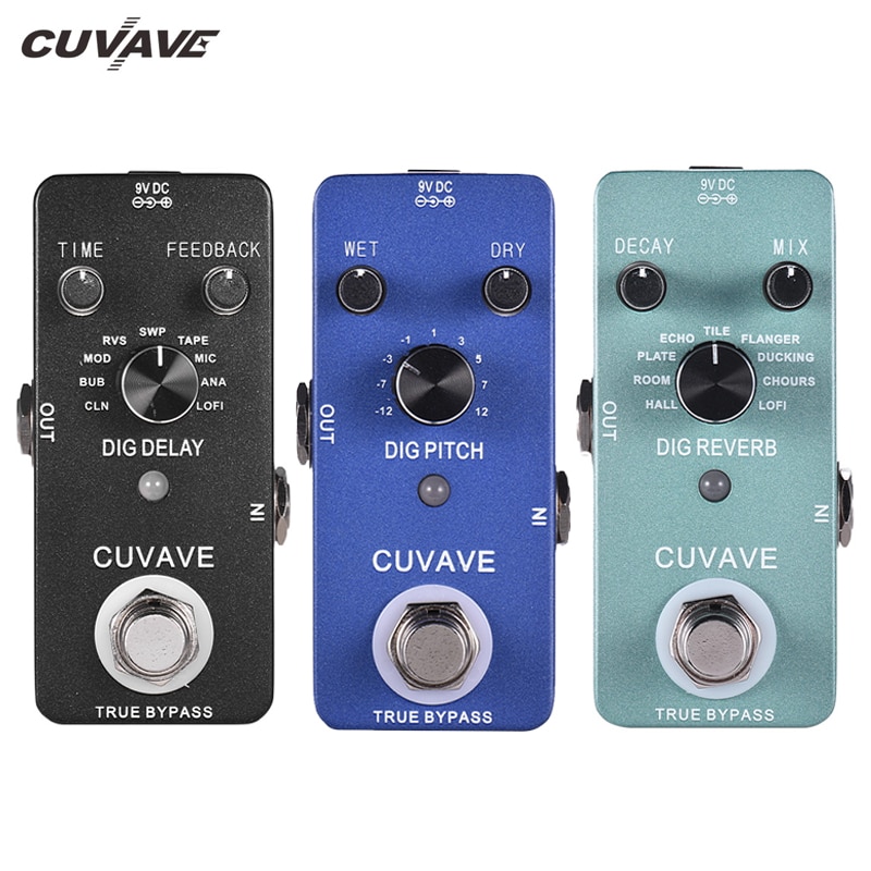 CUVAVE Digital Reverb Guitar Effect Pedal True Bypass Full Metal Shell DIG Pitch DIG DELAY for guitar pedal guitar accessories