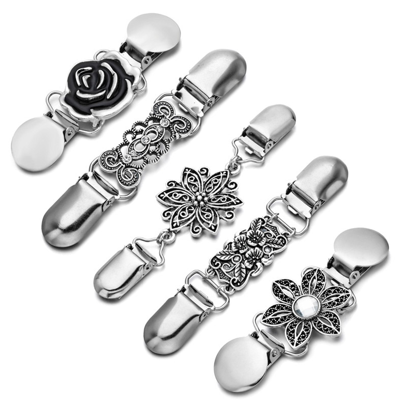 1pc kofta krage clips hållare dam klänningar sjal dekor glänsande kristall cape kappa spännen fästen spänne brosch klämma