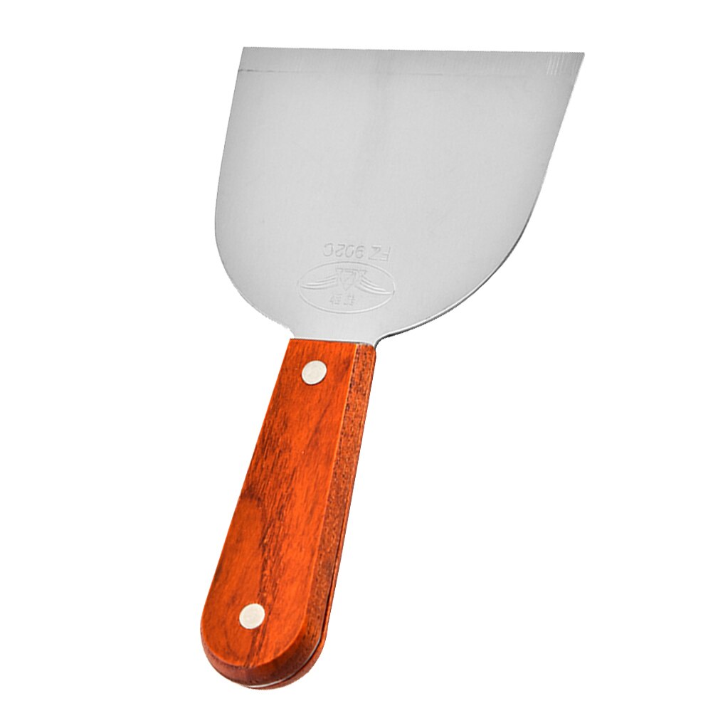 1pc stekspade spade träskaft pannkakor spatel pizzaserver kökstillbehör (brun + silver)