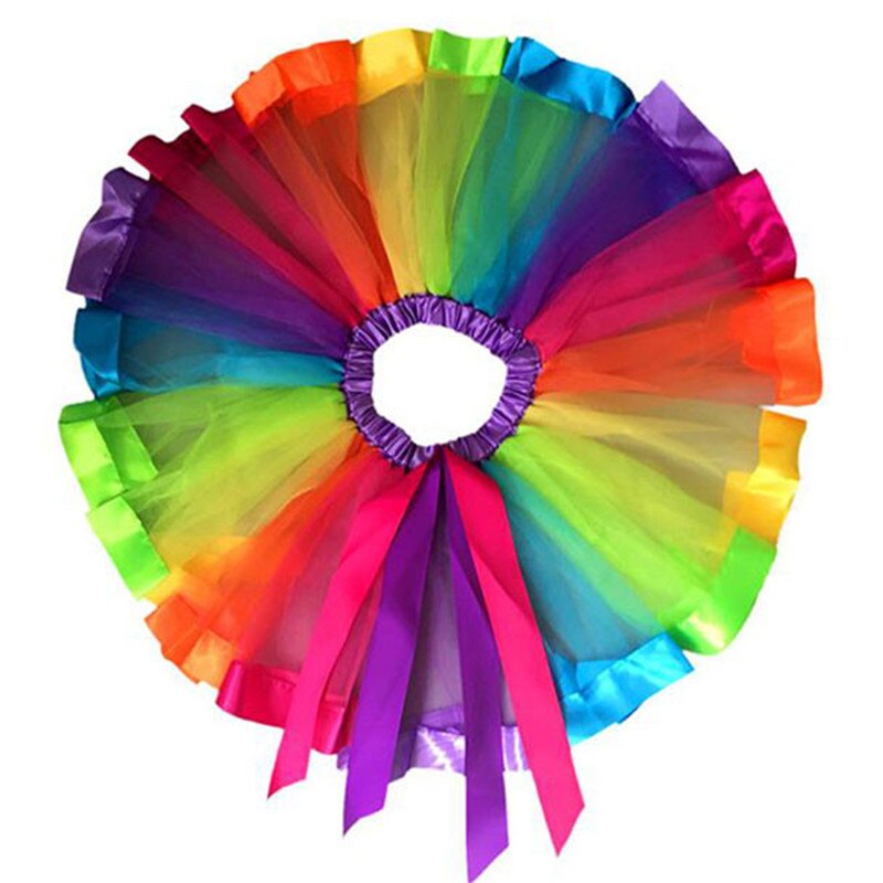 Regnbue tutu nederdele til baby pige underkjole bowknot nederdel tutu dansetøj prinsesse fest danse nederdele jupon tyl femme #10f: S