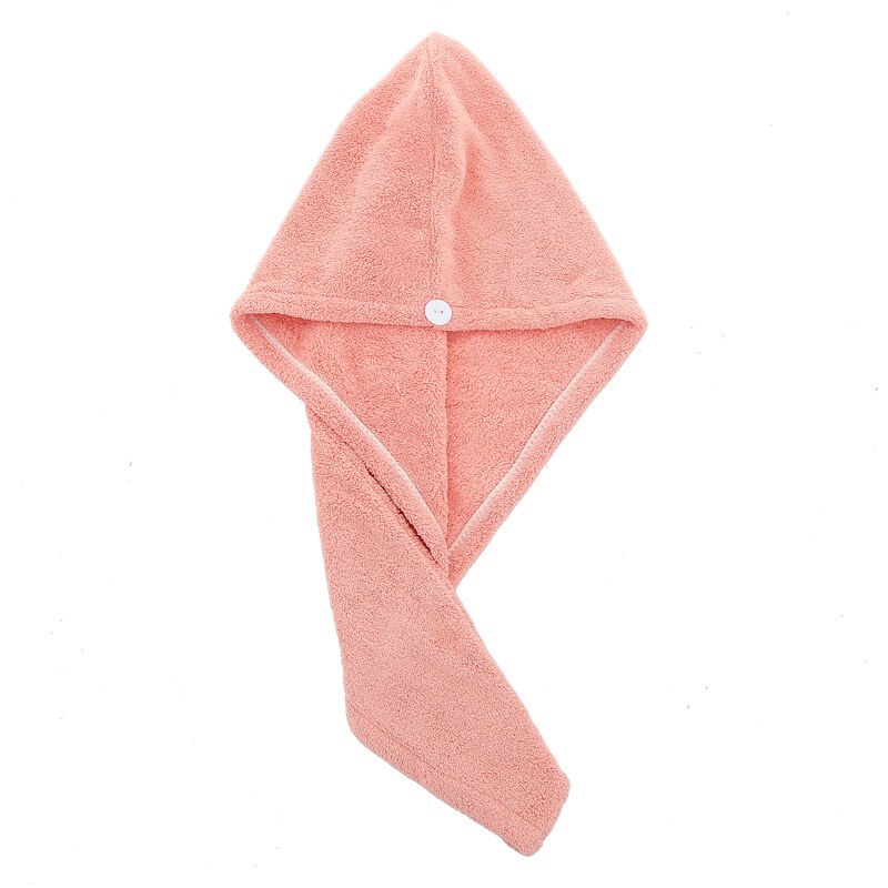Shower Cap Magic Microfiber Hair Quick Drying Dryer Towel Bath Wrap Cap Quick Hat Turban Dry shower cap hair Wrap Towel Caps: Peach Pink