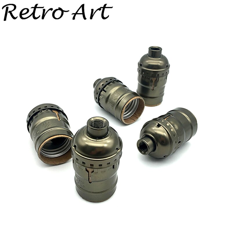 E27 E26 vintage pendant lamp socket metal hanging lampholder