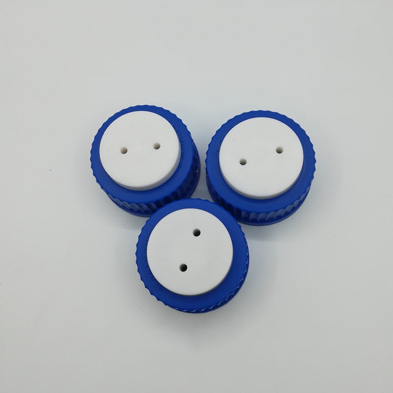 Blauwe Draad Cap Met 1 Gat/2 Gat/3Hole Plastic Schroefdop Met Schroefdraad Bezel Ring, mobiele Fase Vloeibare Fles Cap