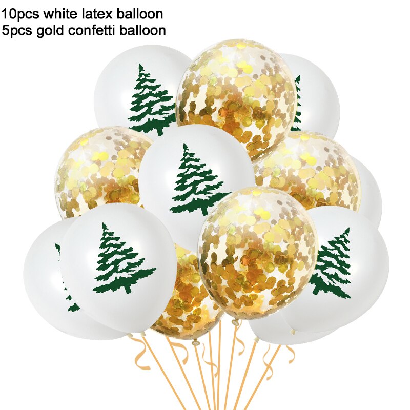 15 stk god jul balloner julemanden elg juletræ juledekorationer til hjemmet xmas globos navidad år: 15 stk blanding 4
