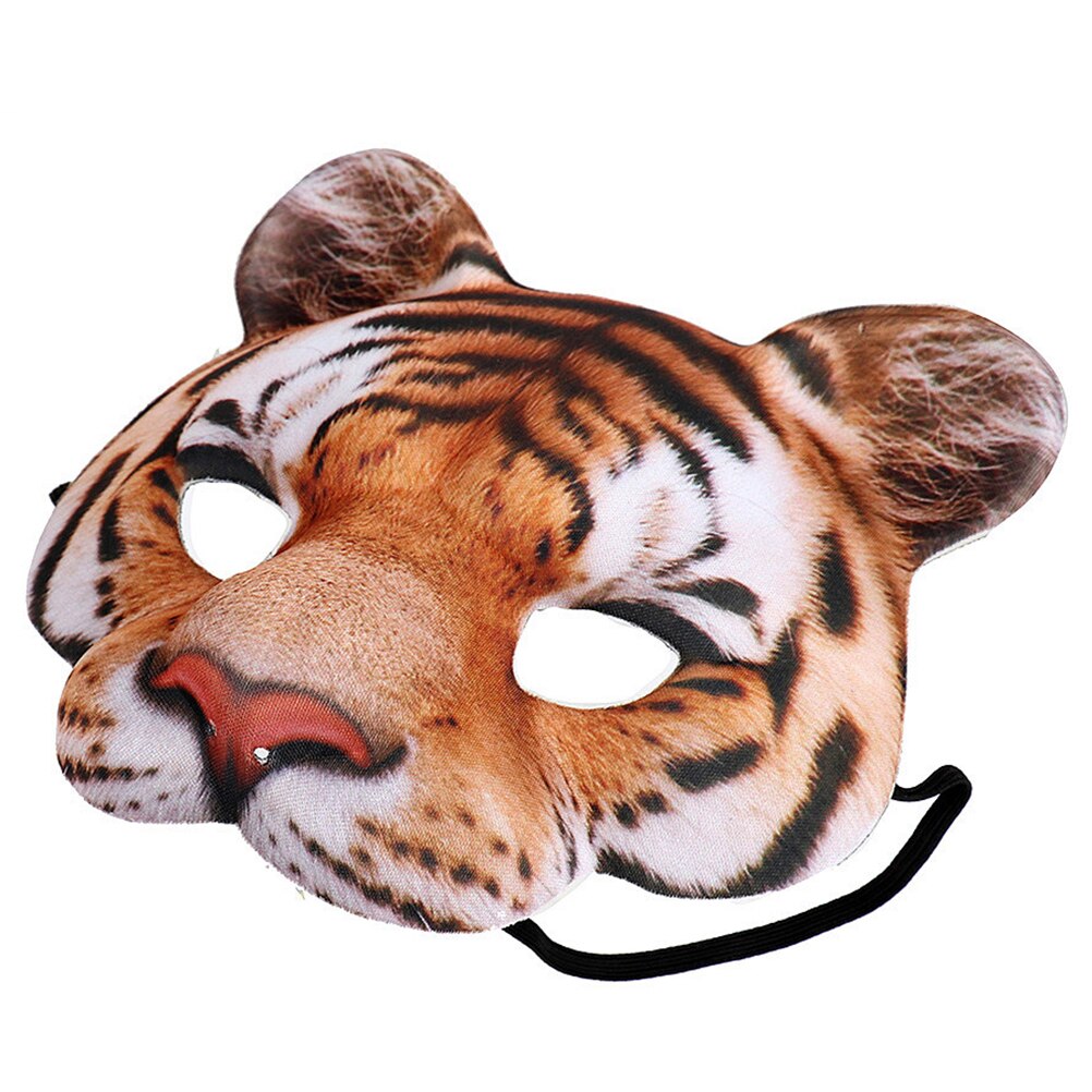 Halloween tiger masker cosplay mask eva halv ansiktsmask för festlig fest maskerad bal kostym masker djur form rekvisita