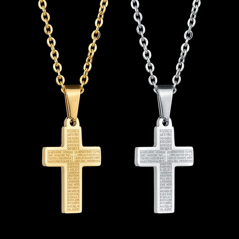 Bijbel kruis hanger ketting roestvrij stalen sieraden religie Kruis Ketting Hanger voor Vrouwen Religieuze Jesus Sieraden