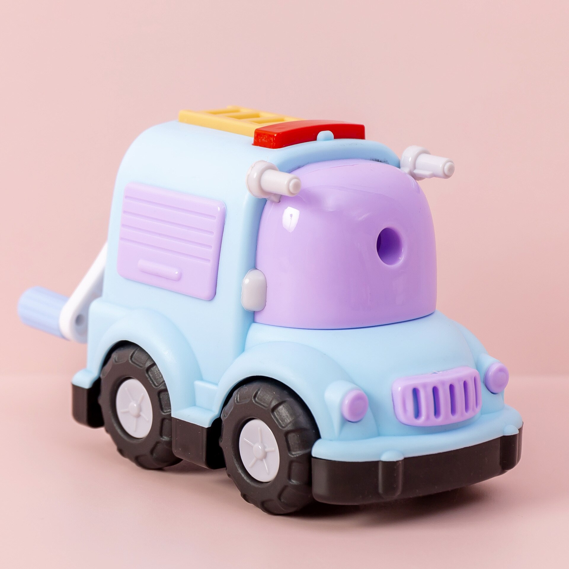 Sacapuntas automático con forma de coche de dibujos animados para estudiantes, papelería, bonito sacapuntas: Azul