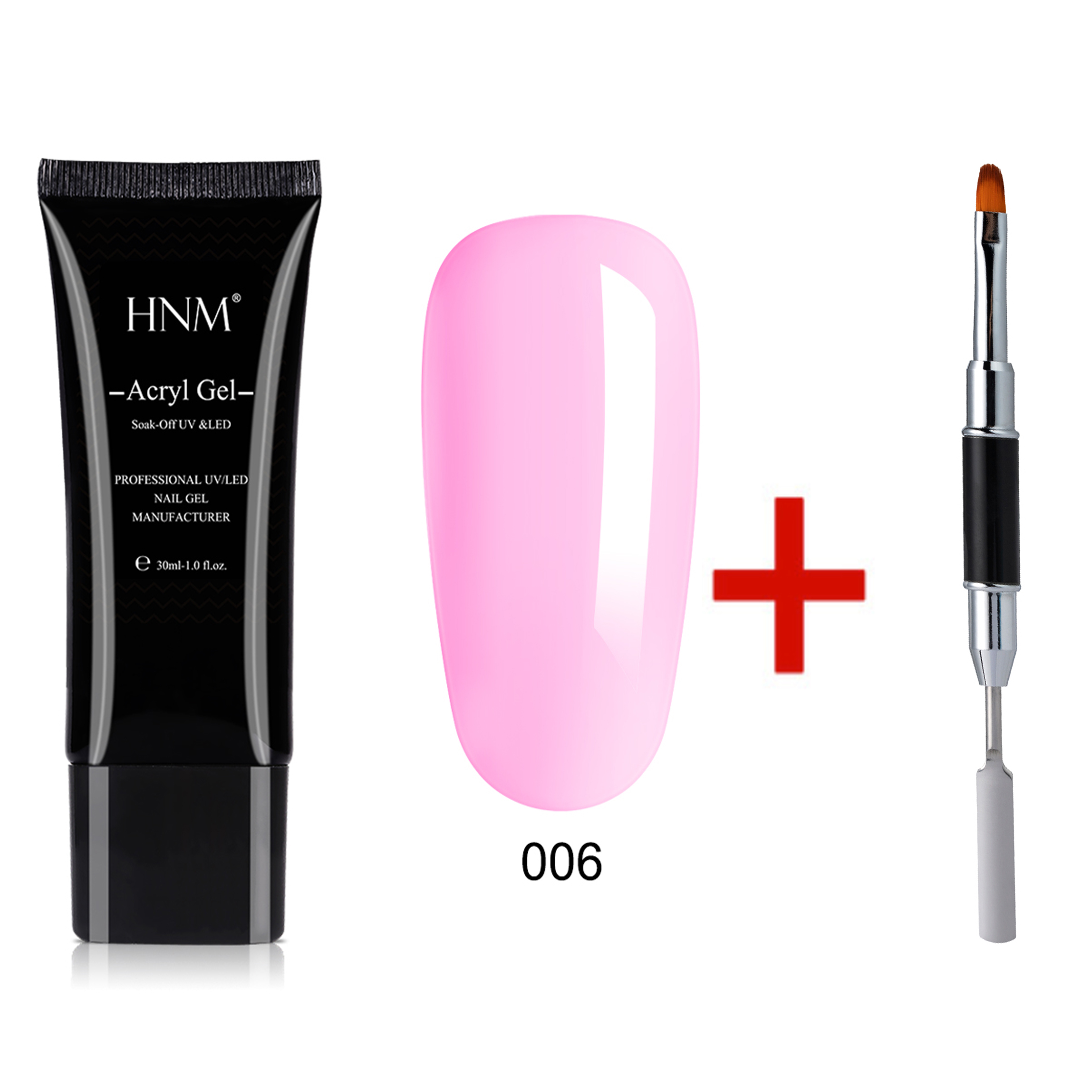 HNM 30ML UV Poly Gel Baumeister Nagel Acryl Gel Verlängerung Acryl Poligel Acrylgel Nagel Formen Aufkleber Stift Pinsel Für näGel Polieren Kunst: 6 und Kuli