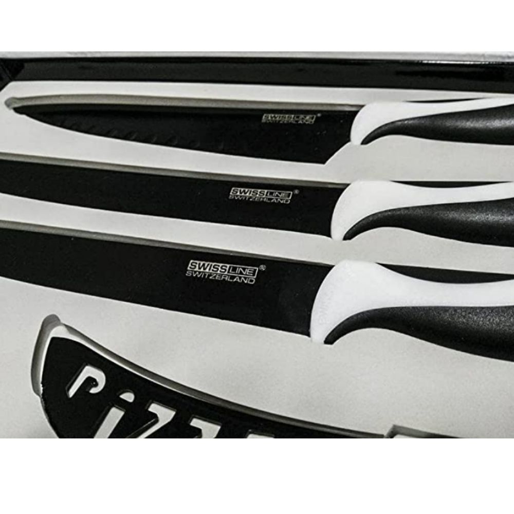 Royal swiss juego de cuchillos de 6 piezas (5 piezas + cuchillo incluye pelador) en color negro