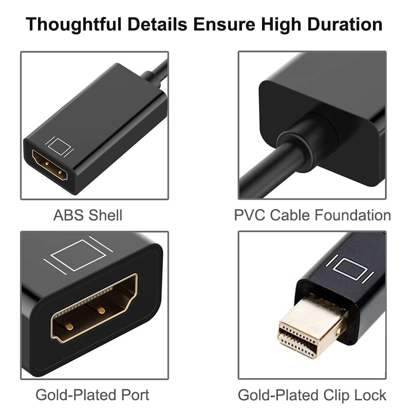 Mini Displayport Naar Hdmi 4 K 1080P Kabel Tv Projector Projetor Dp Display Port 1.4 Converter Voor Apple Mac mini Macbook Air Pro