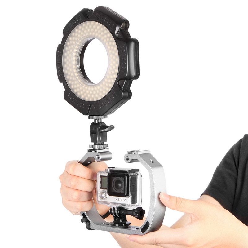 Estabilizador de soporte manual de doble brazo, agarre manual para buceo, equipo de fotografía subacuático para Cámara de Acción GoPro Hero Xiaomi Yi