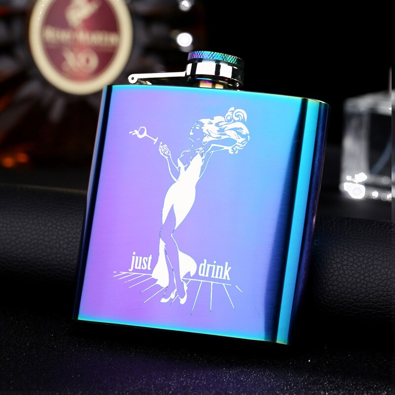 6 oz Portable Stainless Steel Lady Hip Flask Whiskey Wine Alcohol Woman Flagon Bottle Travel Drinkware For: Style 2