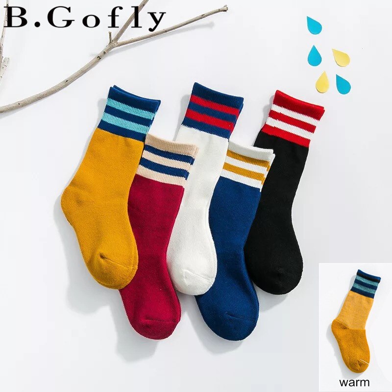 Autumn Winter Warm kids School Students Carton Cotton Children Toddler White Skateboard Ankle Soccer Warm Boy Girl Socks