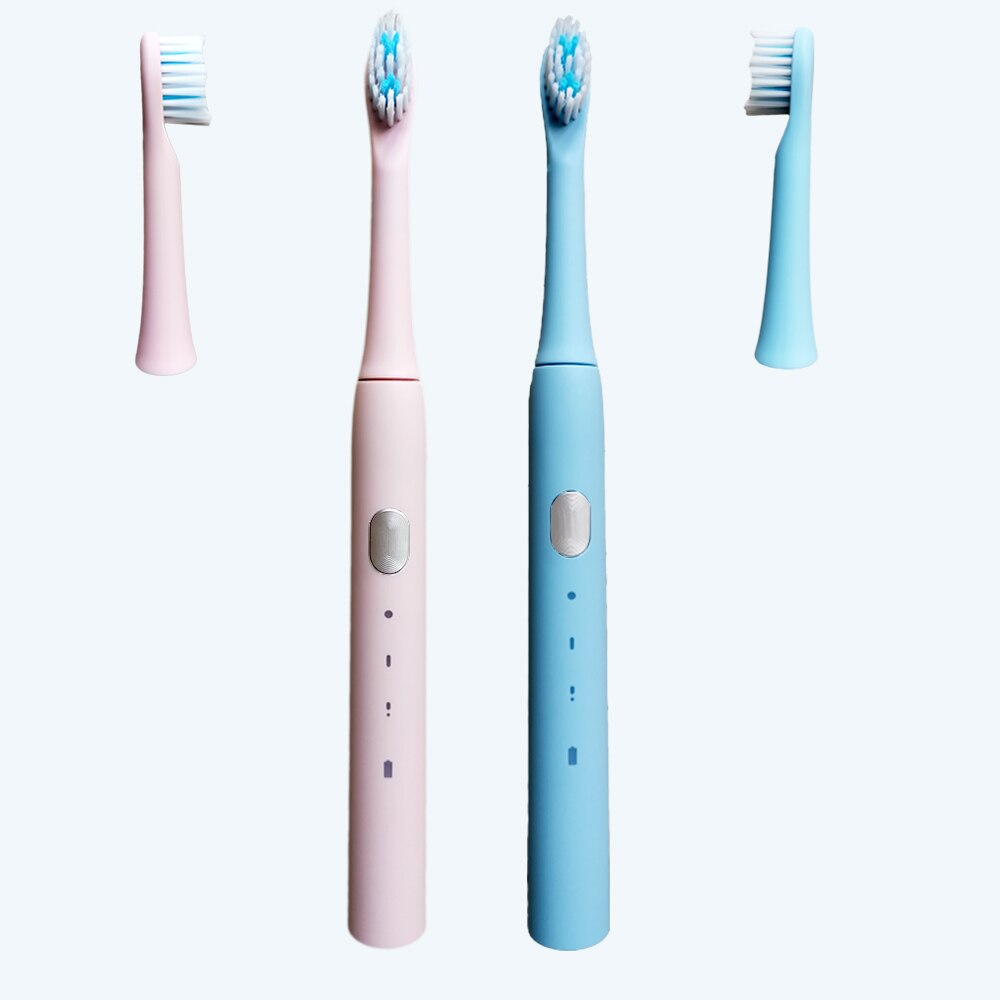 Sonic sähköhammasharja usb ladattava kannettava hammasharja hampaiden puhtaaseen elektroniseen hammasharjaan matkoille ja kotikäyttöön: Vaaleanpunainen sininen 4 h