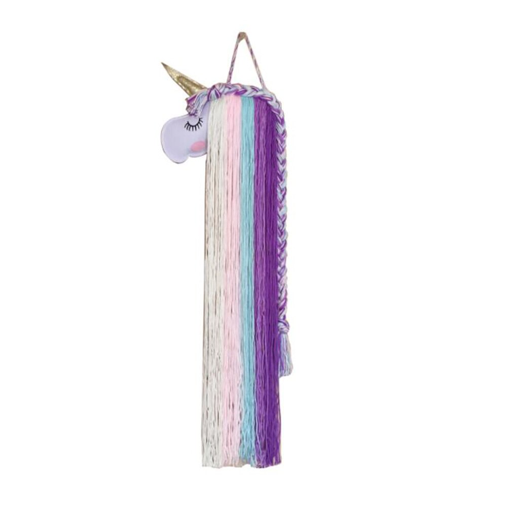 Barrettes de rangement licorne colorée, décoration pour chambre de fille, nœuds de cheveux, ceinture de rangement pour filles, pinces à cheveux, organisateur: 4