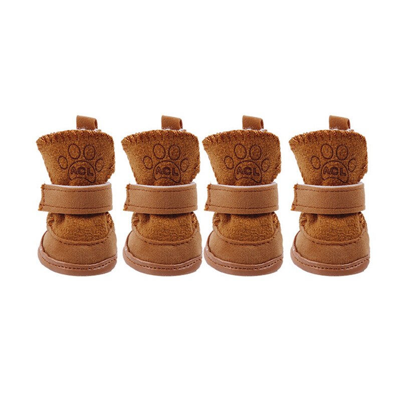 chien chat chaussures d'hiver pour chiens antidérapant chien bottes de neige Chihuahua Shih Tzu chaussure Zapatos Perro chaussures pour animaux de compagnie: Brown / 3