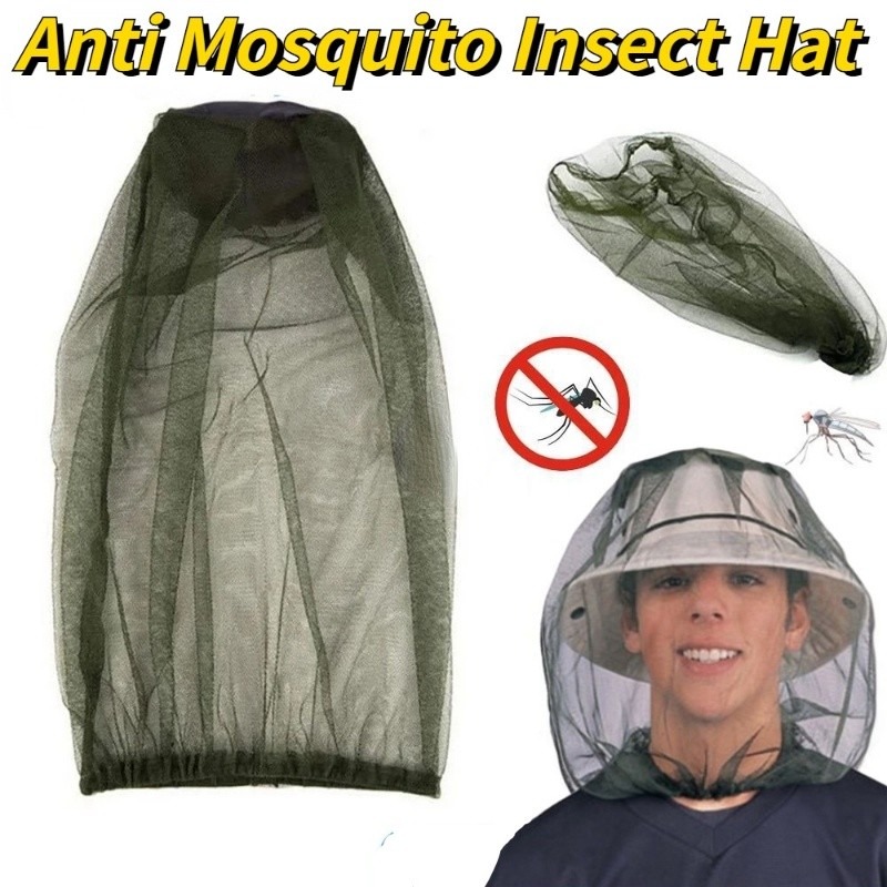 Cabeça ao ar livre máscara facial chapéu net capa anti-mosquito elástico mosquiteiro boné de viagem respirável cabeça malha cobre boné de pesca redes