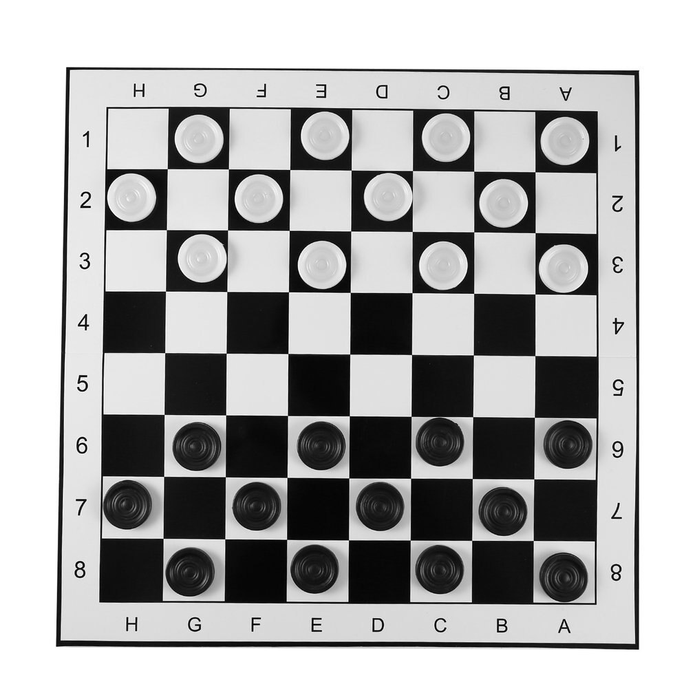 1 sæt ckeckers holdbart foldet plast sammenklappeligt træk skak skakbræt sæt til børn børn voksne: Default Title
