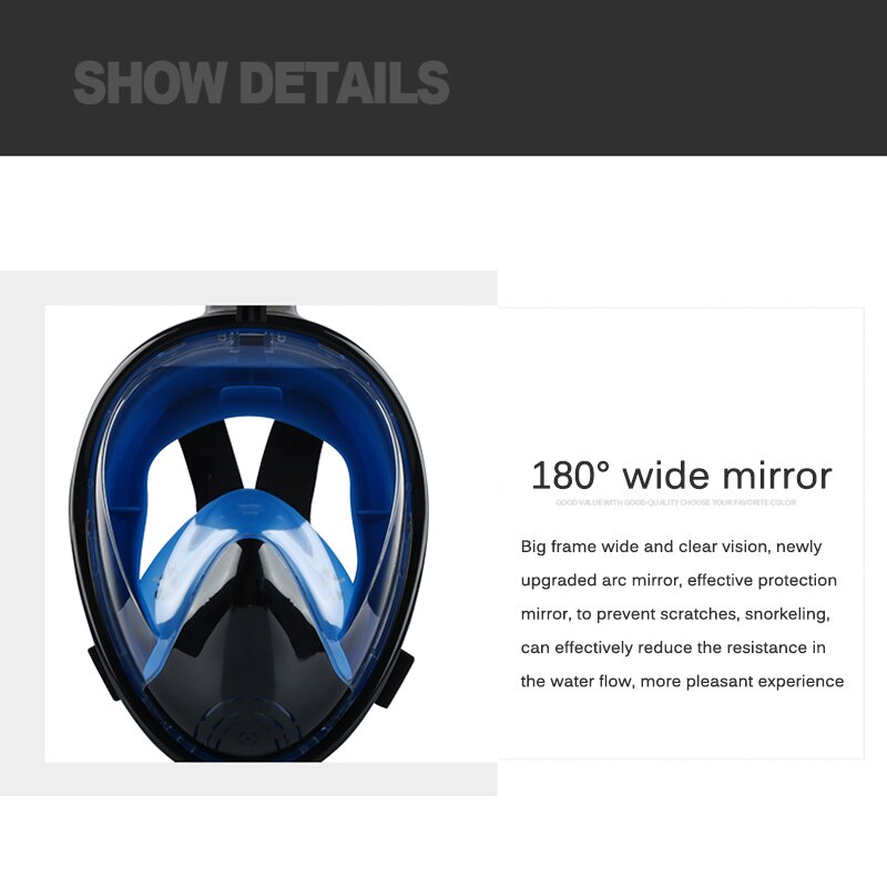Scuba Diving Mask Full Face Snorkeling Mask Underwater Sea Anti Fog Snorkeling Diving Mask For Swimming Spearfishing Dive Men