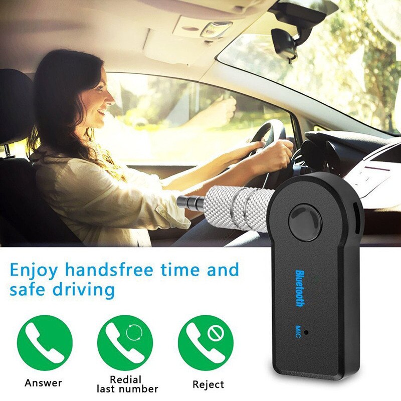 Adaptador de transmisor de receptor Bluetooth inalámbrico Jack de 3,5mm para Audio auxiliar de música de coche A2dp para auriculares Reciever manos libres