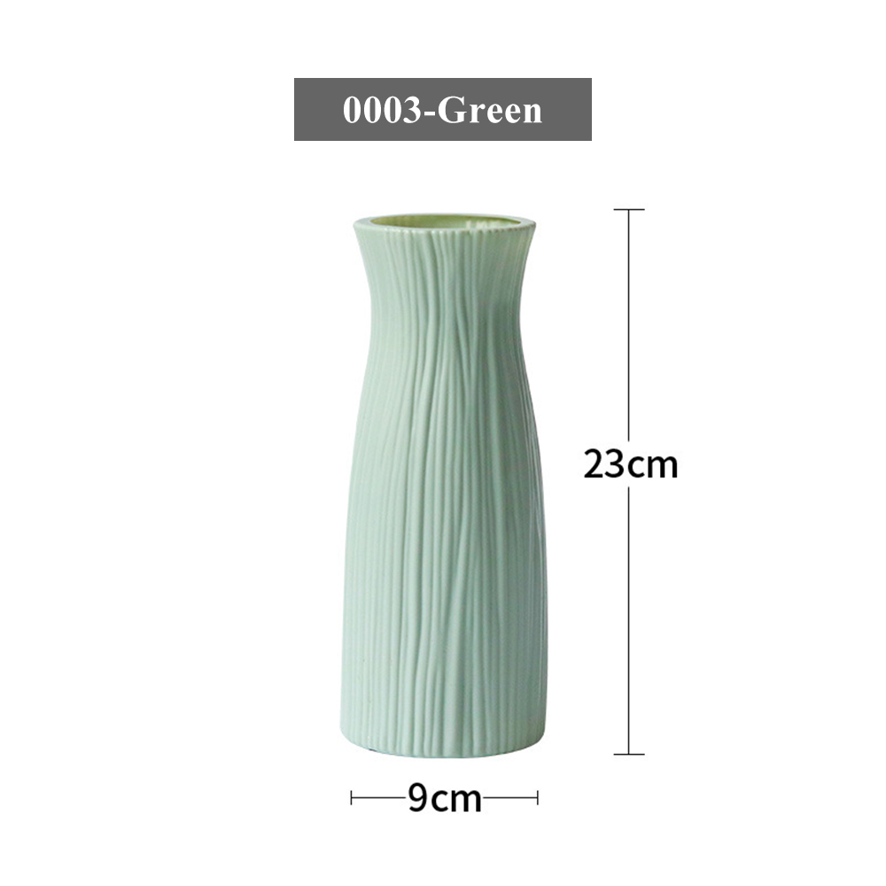1Pce Nordic decorative vase imitation ceramic flower basket plastic vase decorative ornament flower pot vase ornament: 0003 Green