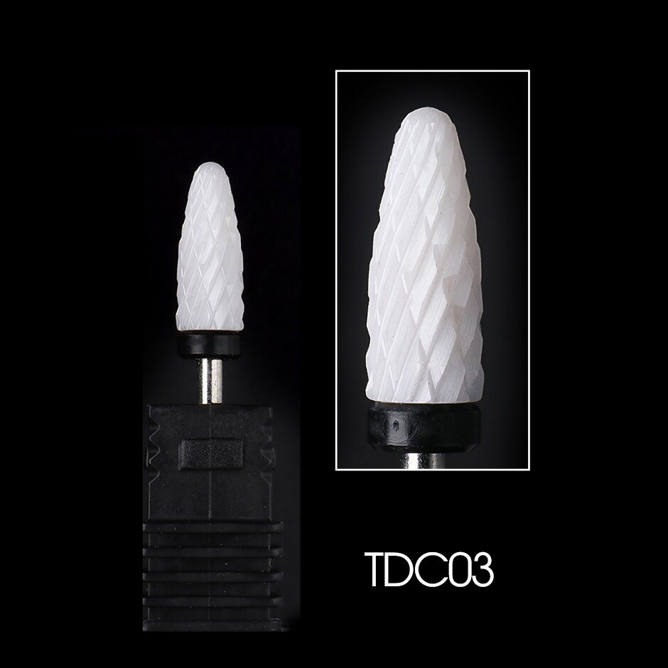 1pc Keramik Bohrer Nagel Fräsen Cutter Für Manikübetreffend Maschine einstellen Entfernen Pedikübetreffend Nagel Fräser Gerät Zubehör CHTDC1-18: TDC03