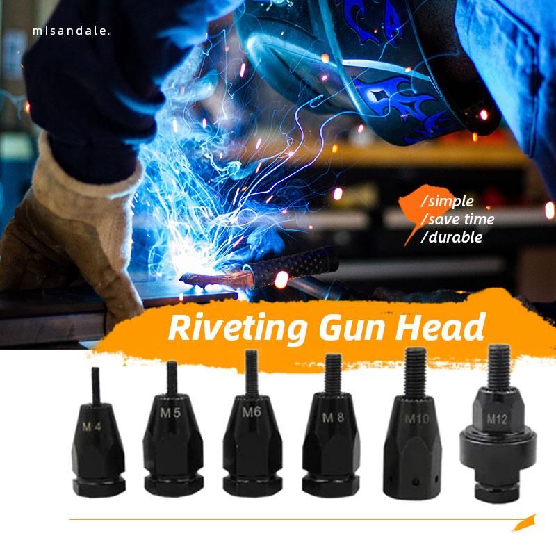 Hand Rivet Nut Head Nuts Easy Installation Riveter Tool Tip Mandrel Head Replacements M4 M5 M6 M8 M10 M12 Threaded Riveter Nut
