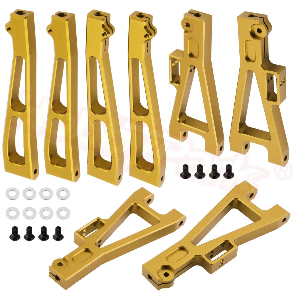 HobbyPark RC Car Suspension Arms Set - 8Pcs Aluminum Front Rear Upgrade Parts for JLB Racing CHEETAH 1/10 Monster Truck EA1001 EA1002